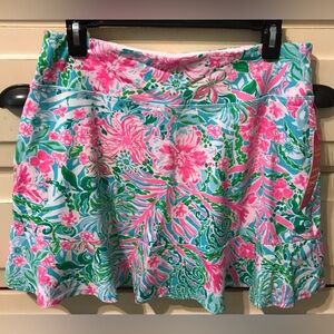 NWT Lilly Pulitzer Zadora High Rise Skort-Amalfi Blue/ Leaf Wild
